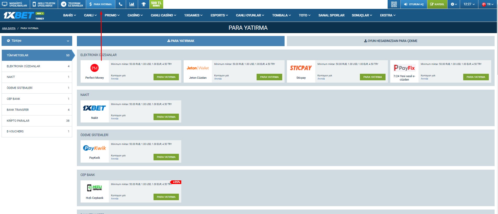 1xbet para yatırma